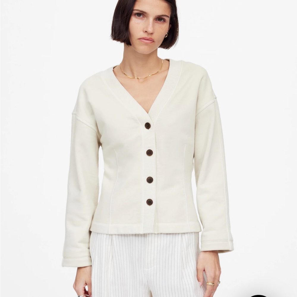NWT Madewell Cream Button-Up Cardigan